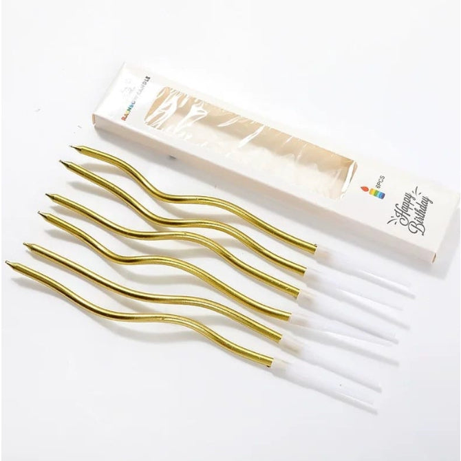 Curvy Spiral Cake Candles 6 Pieces