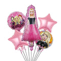 5 Pcs Barbie Theme Foil Balloon Set