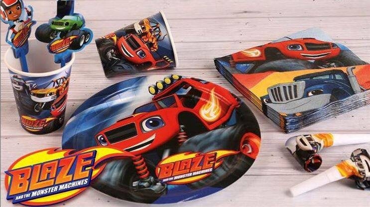 Blaze Monster Car Birthday Party Tableware Set