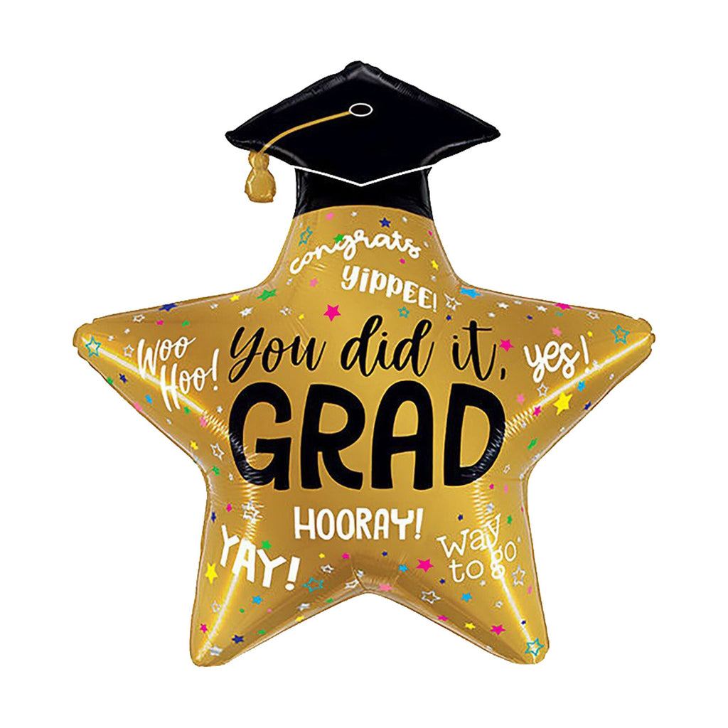 18" Grad Star Congrats Foil Balloon