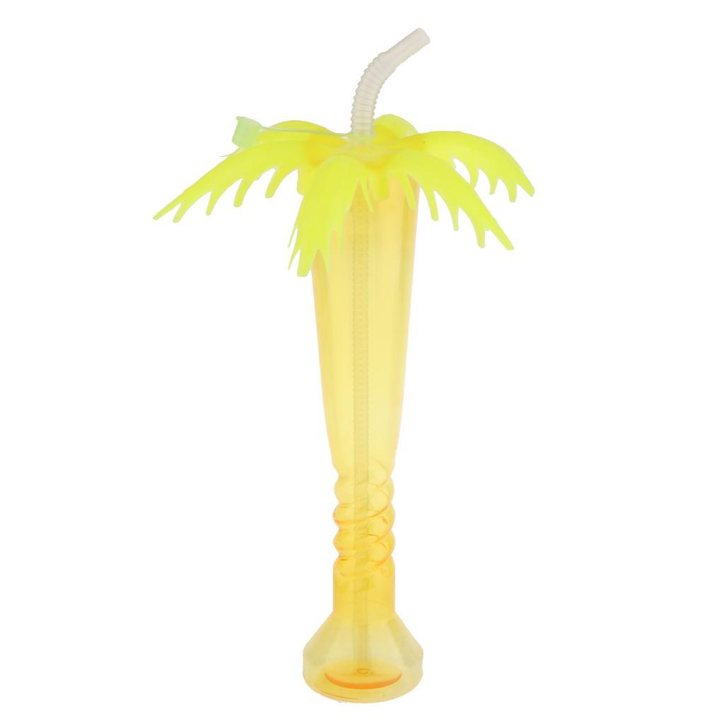 12oz. Palm Tree Plastic Cup with Straw