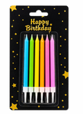 Happy Birthday Neon Cake Candles