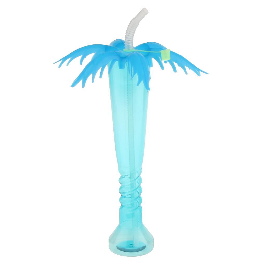 12oz. Palm Tree Plastic Cup with Straw