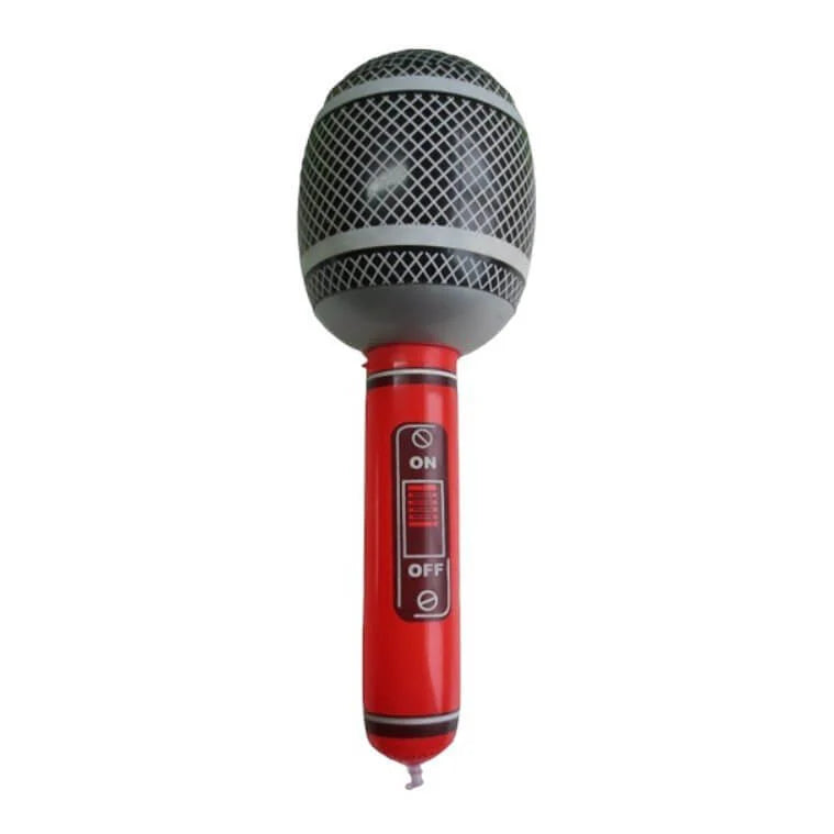 10" Inflatable Retro Microphone Foil Balloon