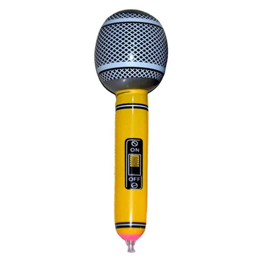 10" Inflatable Retro Microphone Foil Balloon