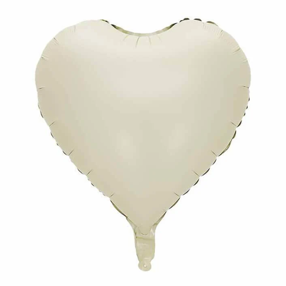18" Beige Heart Foil Balloon