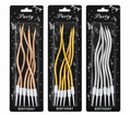 Wavy Metallic Birthday Cake Candles 6 Pieces